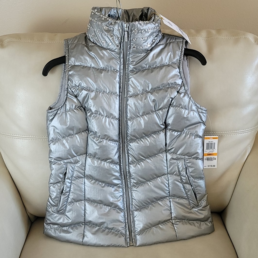INC Macy's Silver Jeweled Vest | NWT